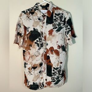 Topman Short Sleeve Shirt - Watercolor Pattern - Small